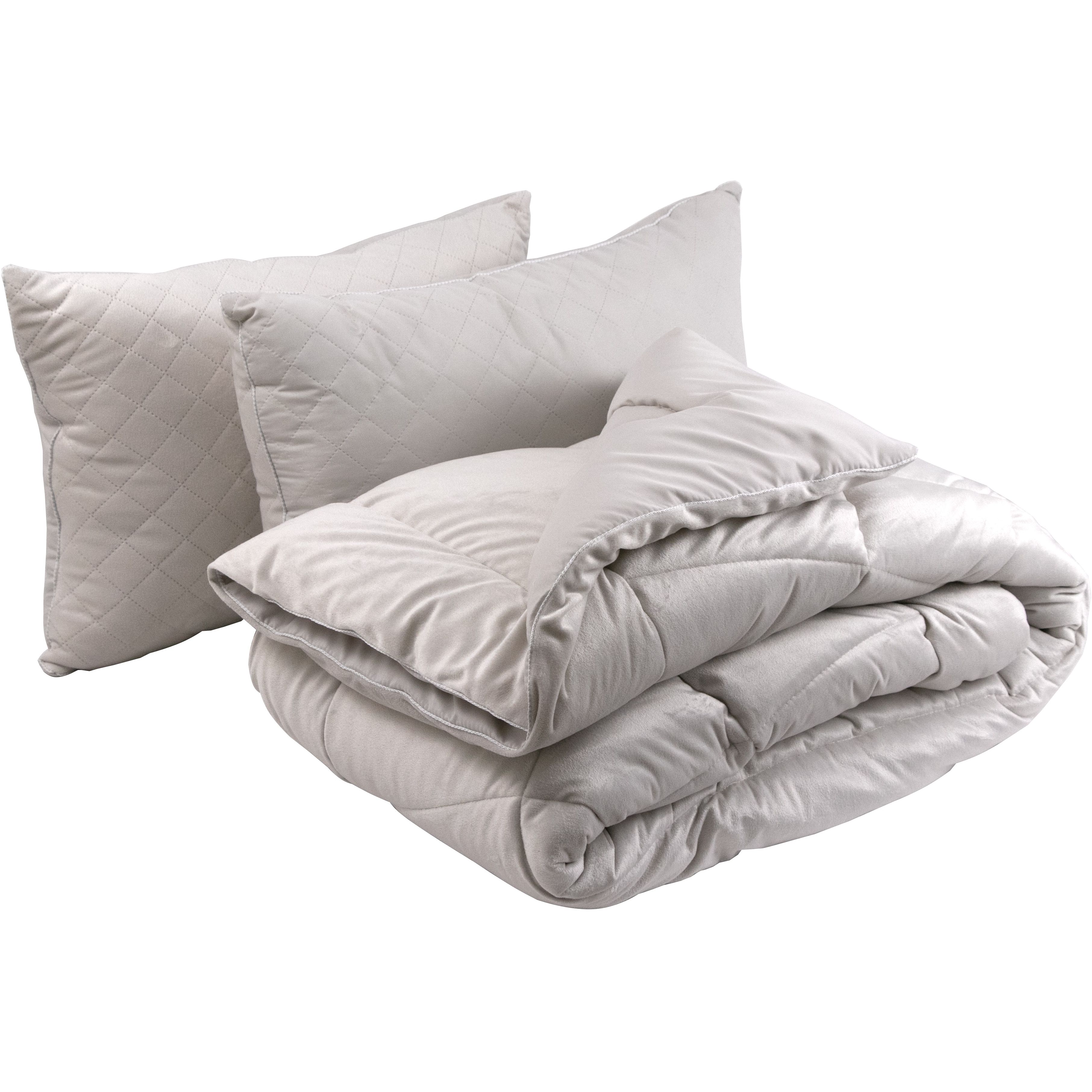 Набор силиконовый Руно Soft Pearl, бежевый: одеяло, 220х200 см + подушка 2 шт., 50х70 см (925.55_Soft Pearl) - фото 1