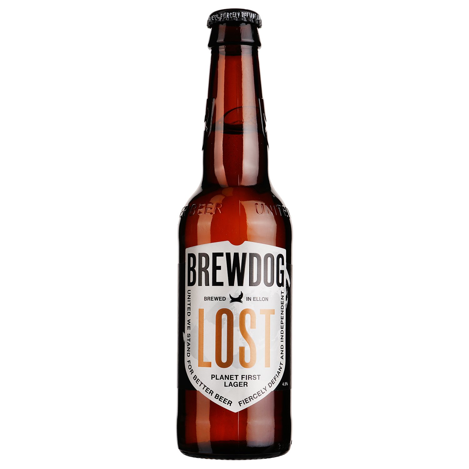 Пиво BrewDog Lost Lager, полутемное, 4,7%, 0,33 л - фото 1