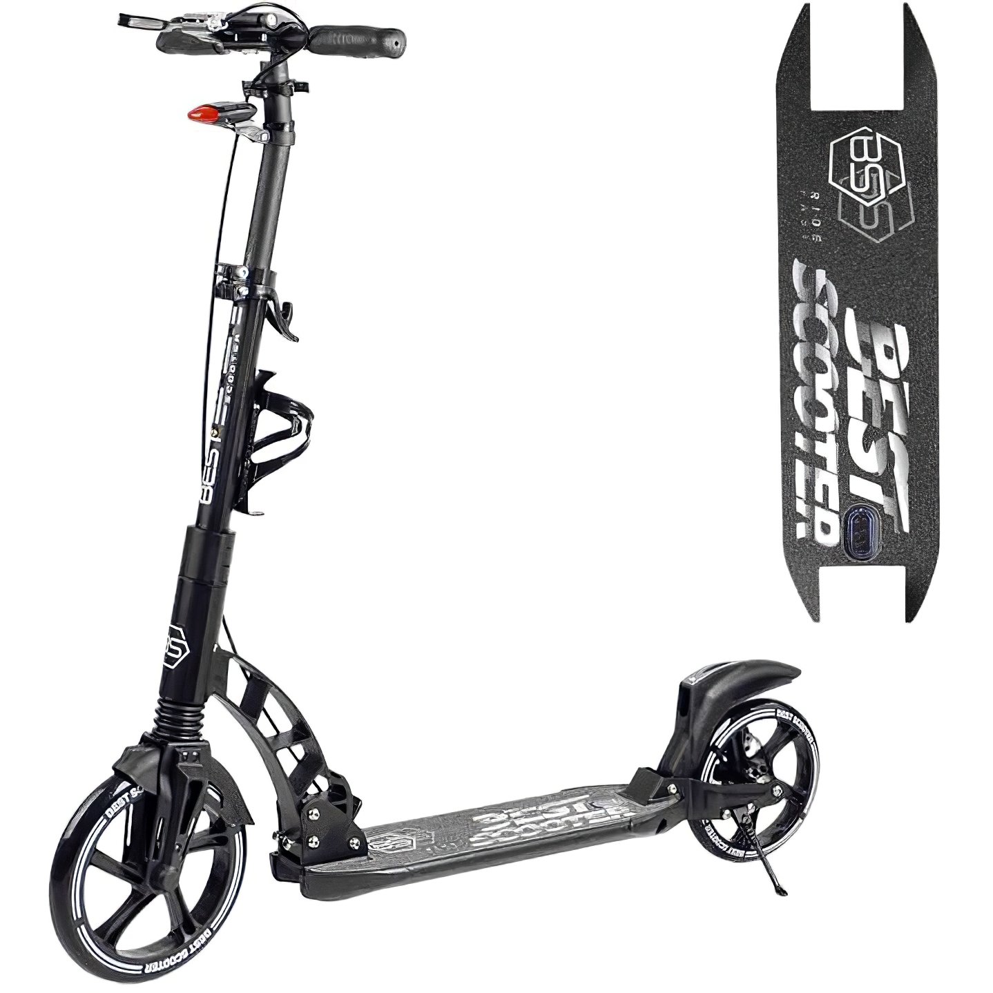 Самокат Best Scooter 93-103х49х14см Чорно-білий 000255824 - фото 1