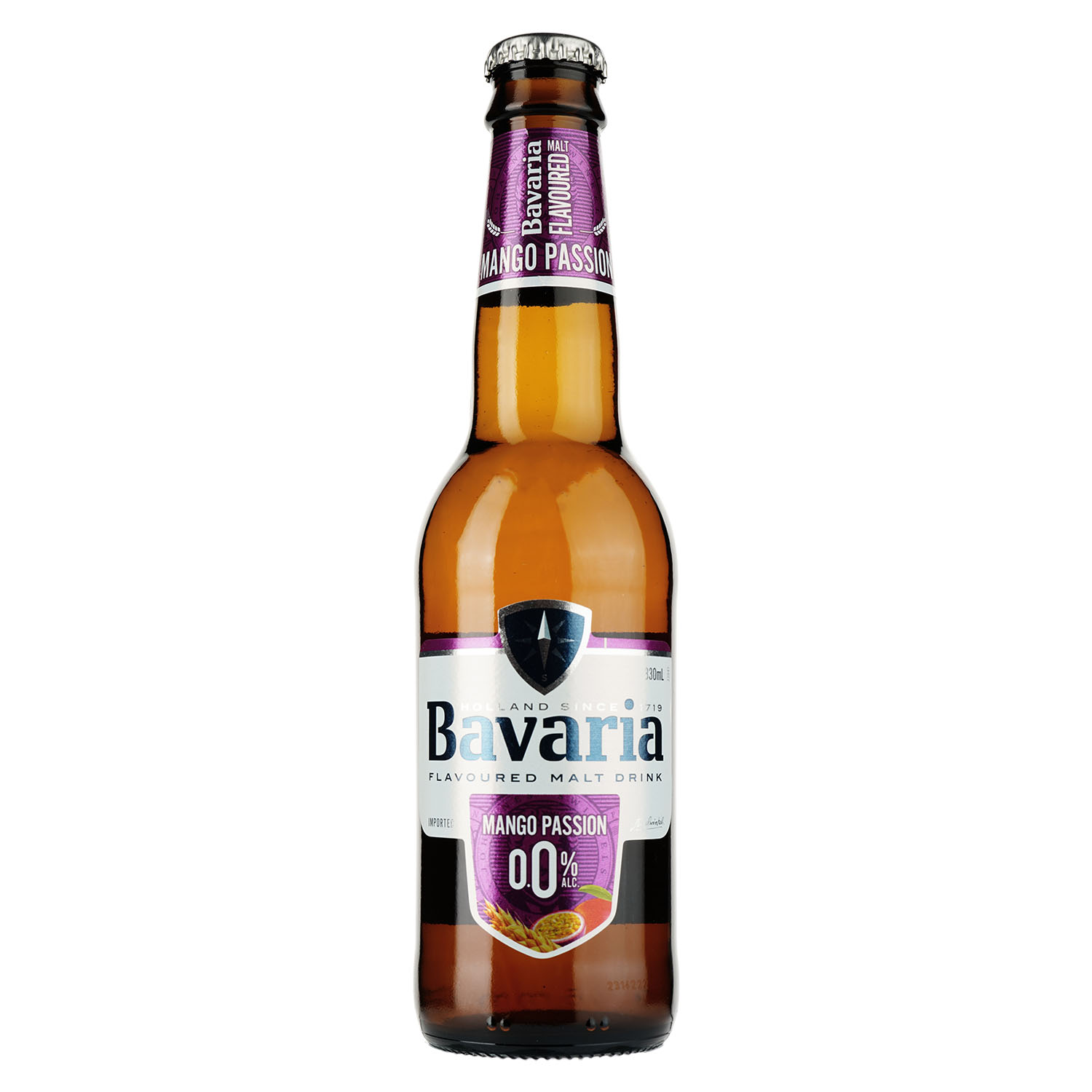 Пиво Bavaria Манго Маракуйя, безалкогольное, светлое, фильтрованное, 0,33 л - фото 1