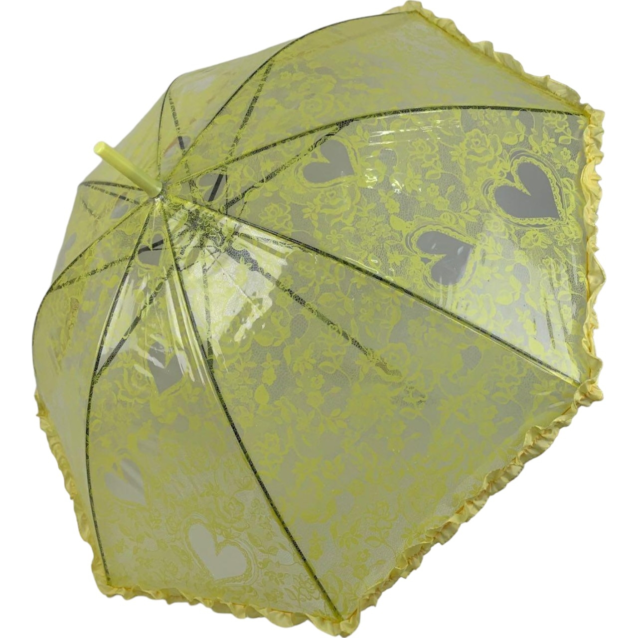 Дитяча парасолька-палиця напівавтомат S&L 84 см жовта - фото 1