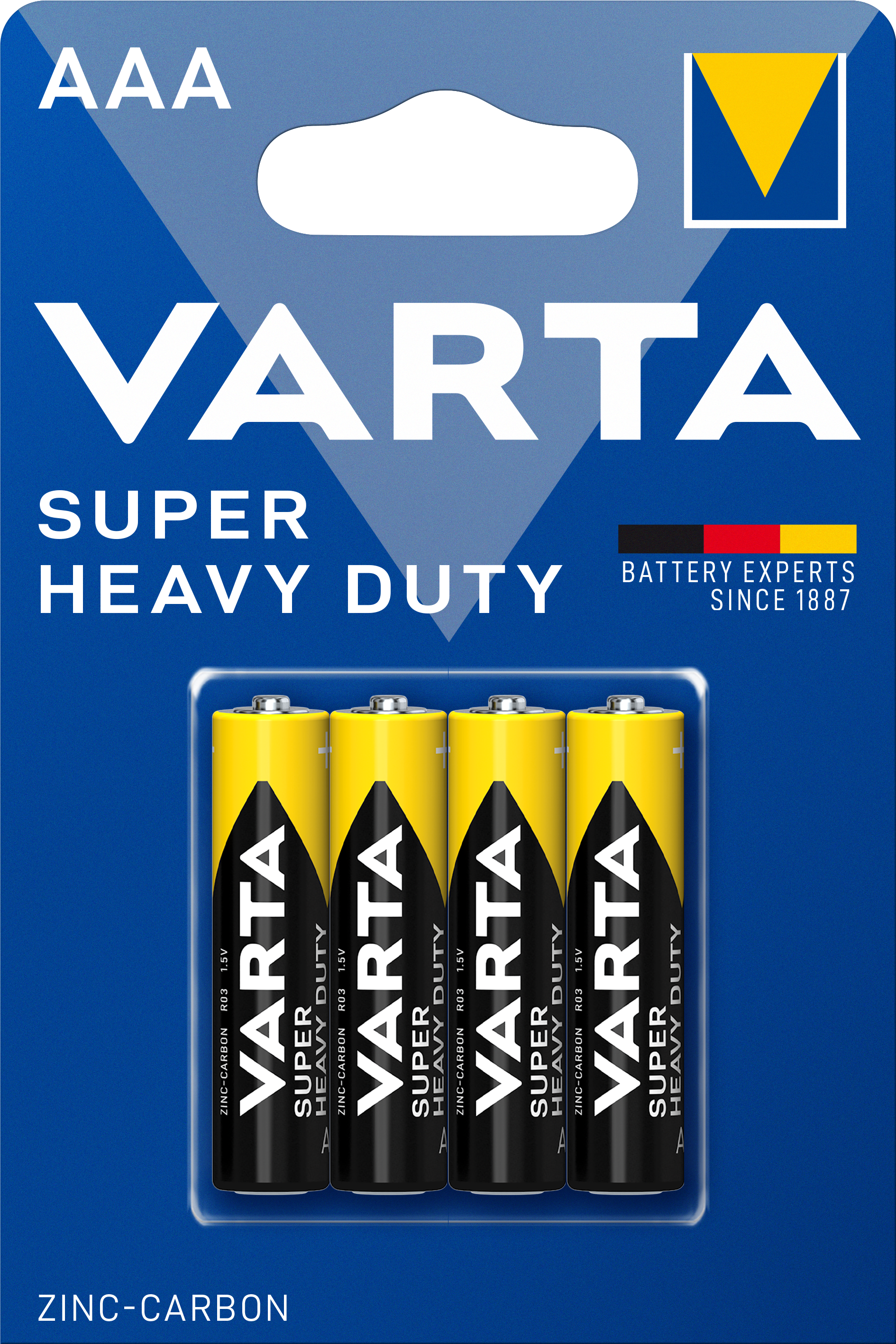 Батарейка Varta Superlife AAA Bli 4 Zinc-Carbon, 4 шт. (2003101414) - фото 1