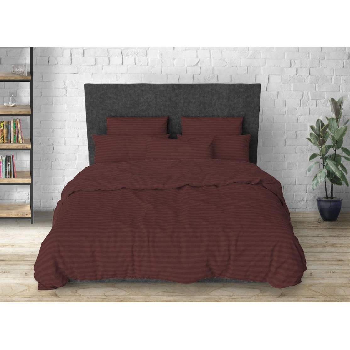 Простыня MirSon Бязь 17-0617 Stripe Brown 220х200 см (2200008202699) - фото 1