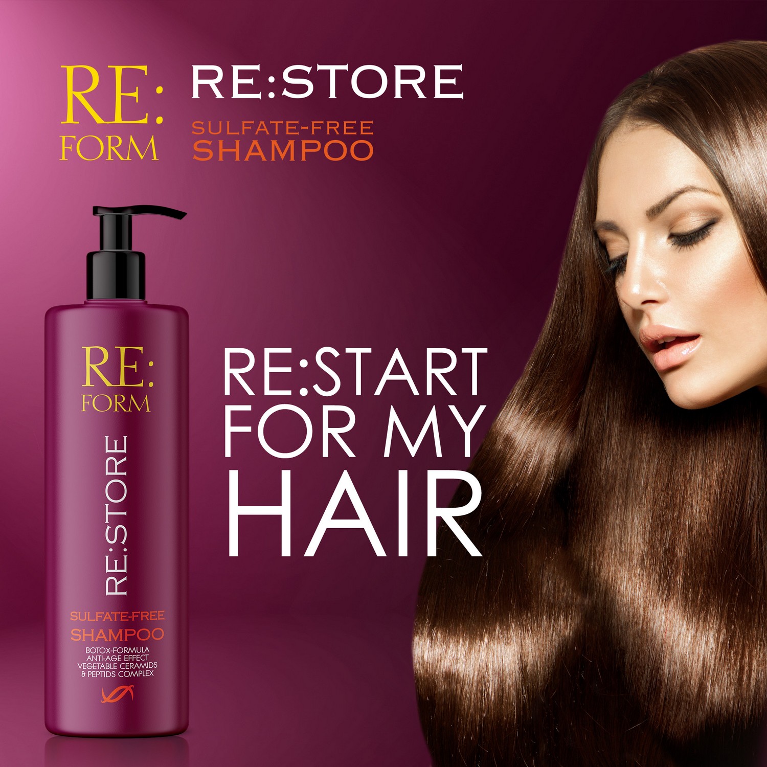 Шампунь наповнюючий безсульфатний Re:form Re:store Відновлення та заповнення волосся, 400 мл - фото 6