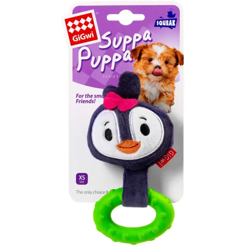 Іграшка для собак GiGwi Suppa Puppa Пінгвін, з пищалкою, 15 см (75003) - фото 1