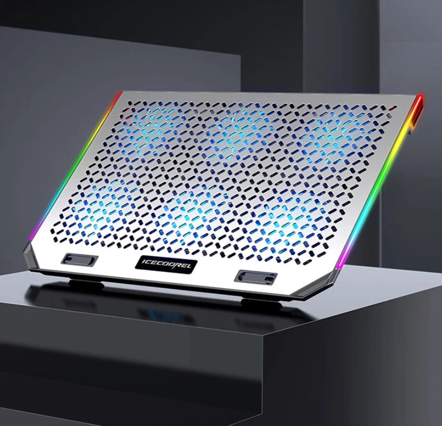 Охолоджувальна підставка для ноутбука Ice Coorel A17, 6x80 мм 2100RPM, 2xUSB, RGB 15.6 дюймів - фото 2