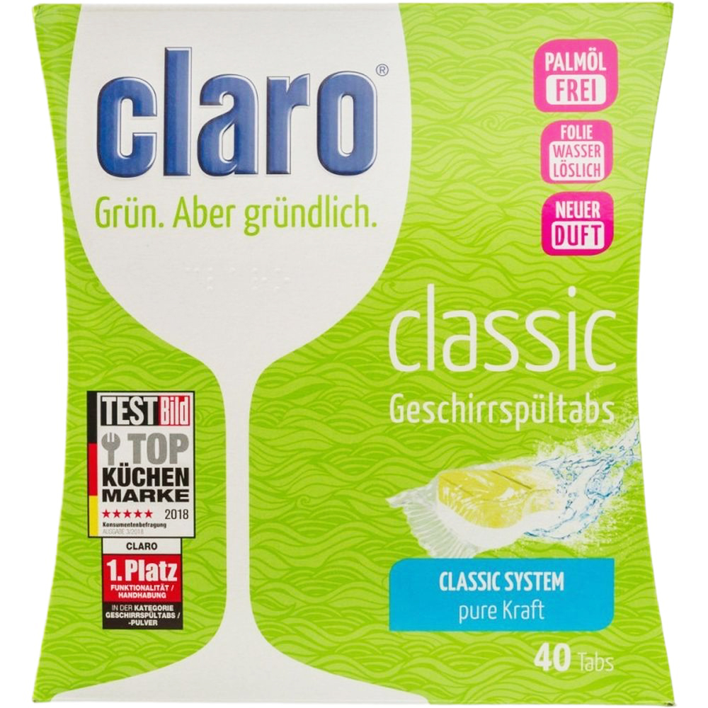 Таблетки для посудомоечных машин Claro Eco Classic Tabs 40 шт. (40823) - фото 1