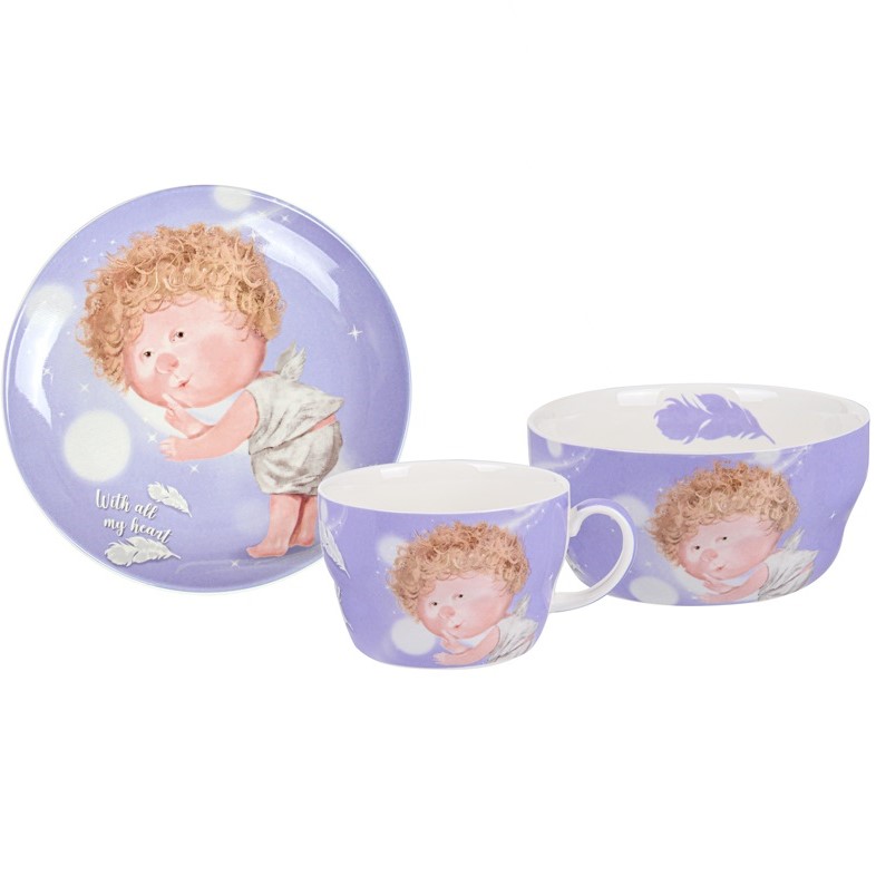 Photos - Kids Tableware Lefard Столовий набір дитячий  With All My Heart, фіолетовий  (924-711)