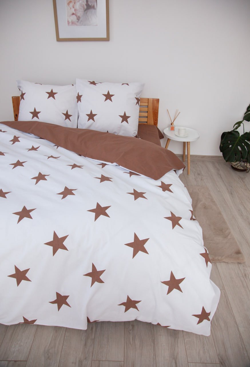 Комплект постельного белья ТЕП Soft dreams Morning Star Cappuccino евро капучино с белым (2-03859_25315) - фото 3