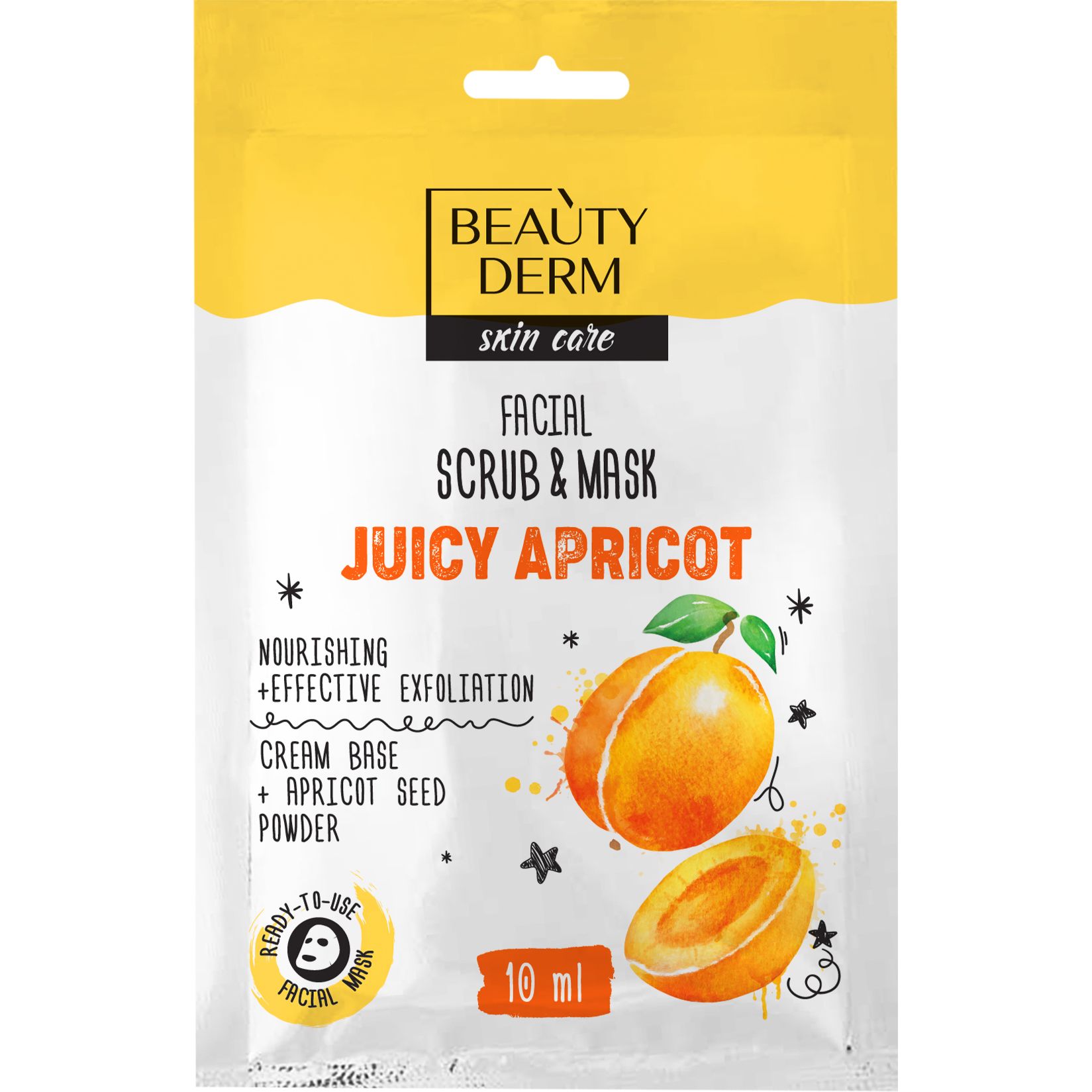 Маска-скраб для обличчя Beauty Derm Juicy Apricot 10 мл - фото 1