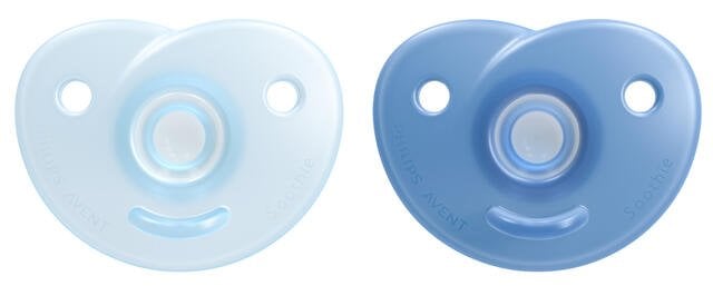 Пустышка силиконовая Philips Avent Soothie для новорожденных, 0-6 месяцев, голубой, 2 шт. (SCF099/21) - фото 1