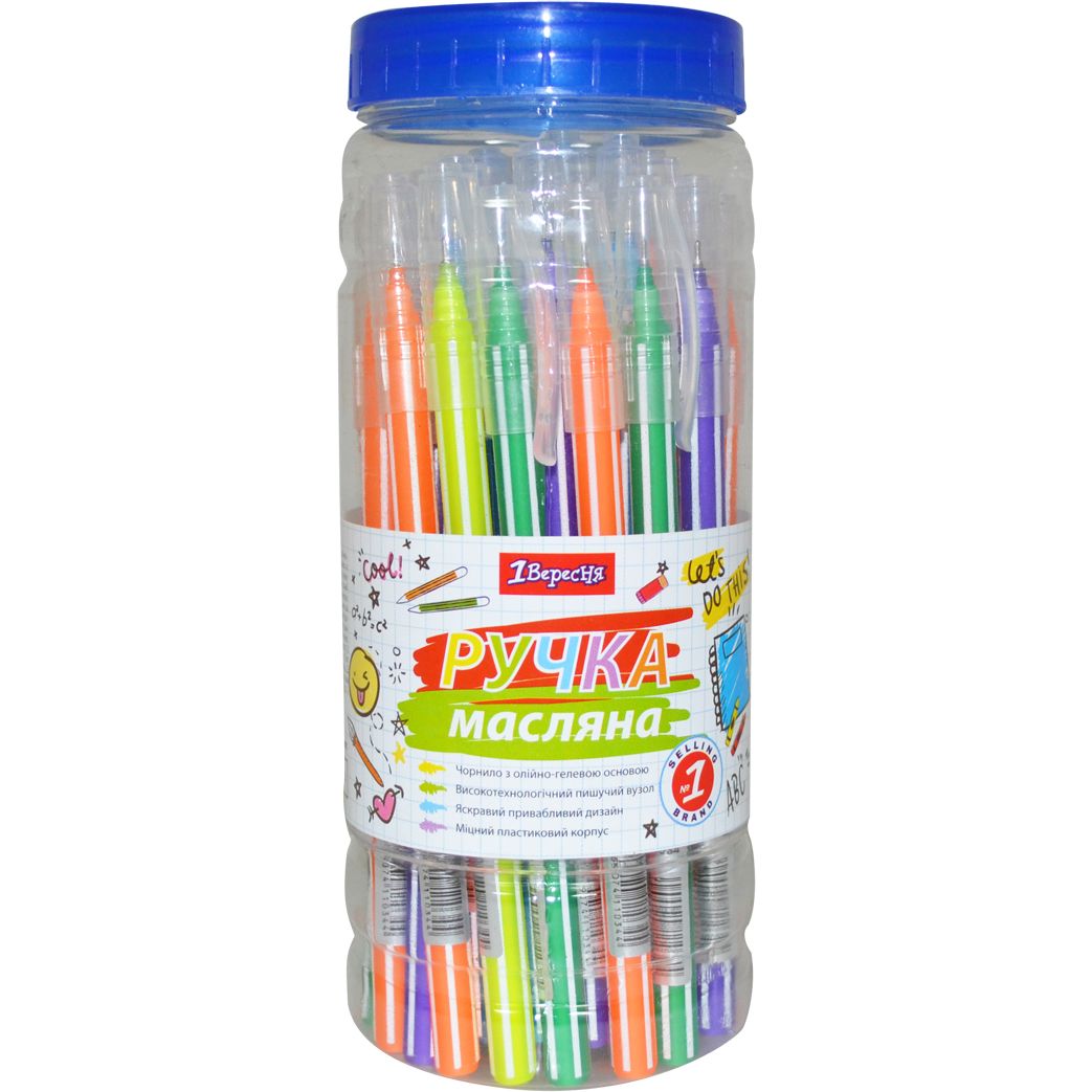 Ручка шариковая 1 Вересня Smartline синие чернила упаковка 30 шт. (411034) - фото 4