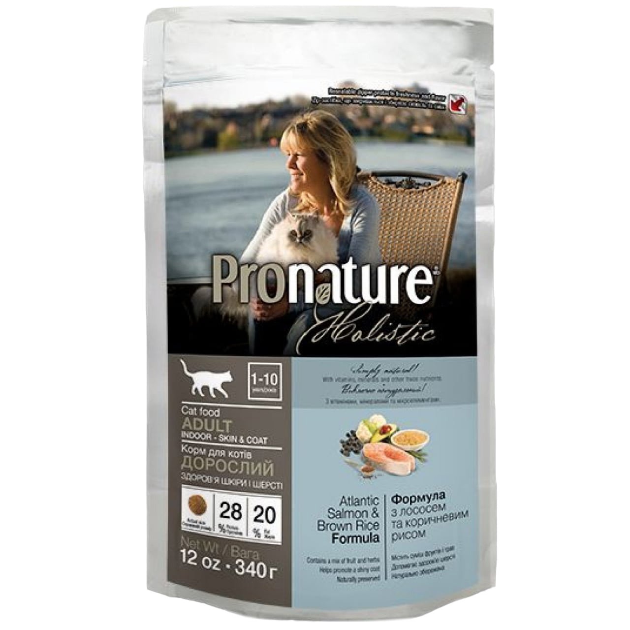 Сухий корм для котів Pronature Holistic Atlantic Salmon & Brown Rice 340 г - фото 1
