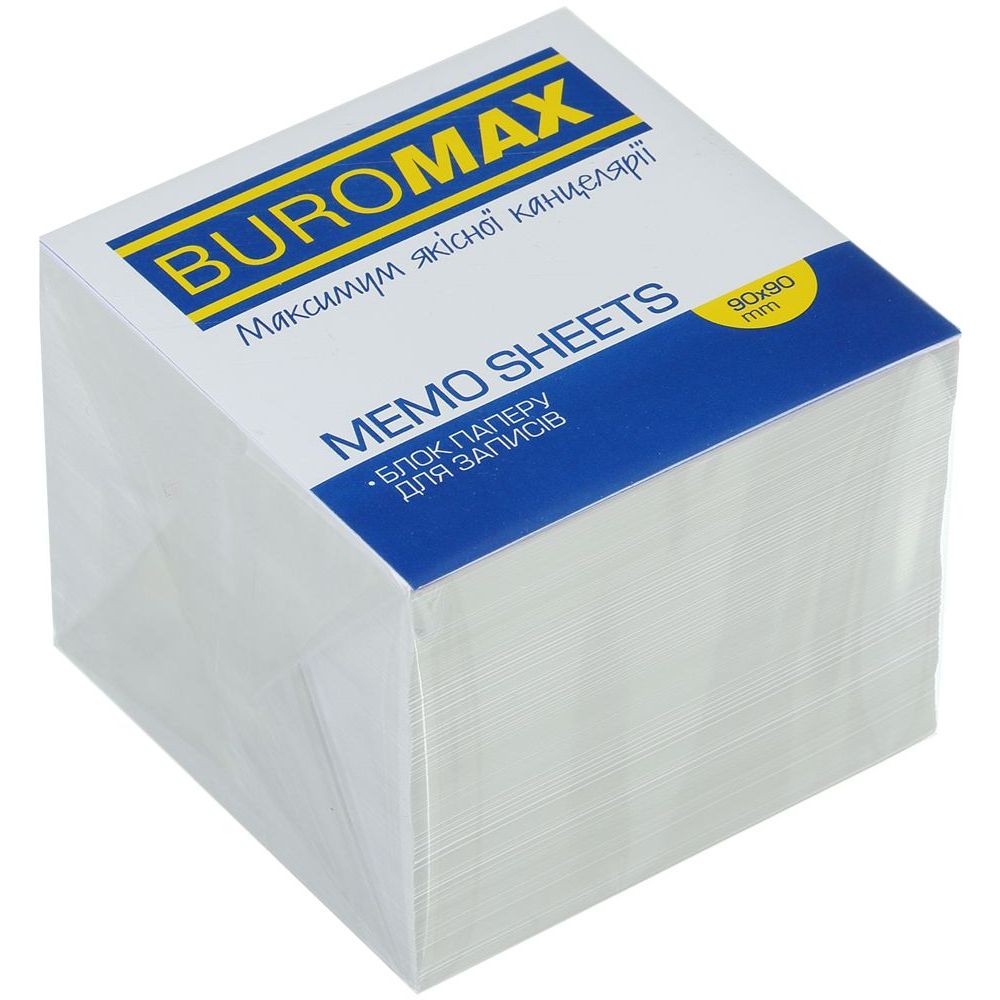Блок бумаги для заметок Buromax Jobmax непроклеенный 90х90х70 мм белый (BM.2218) - фото 1
