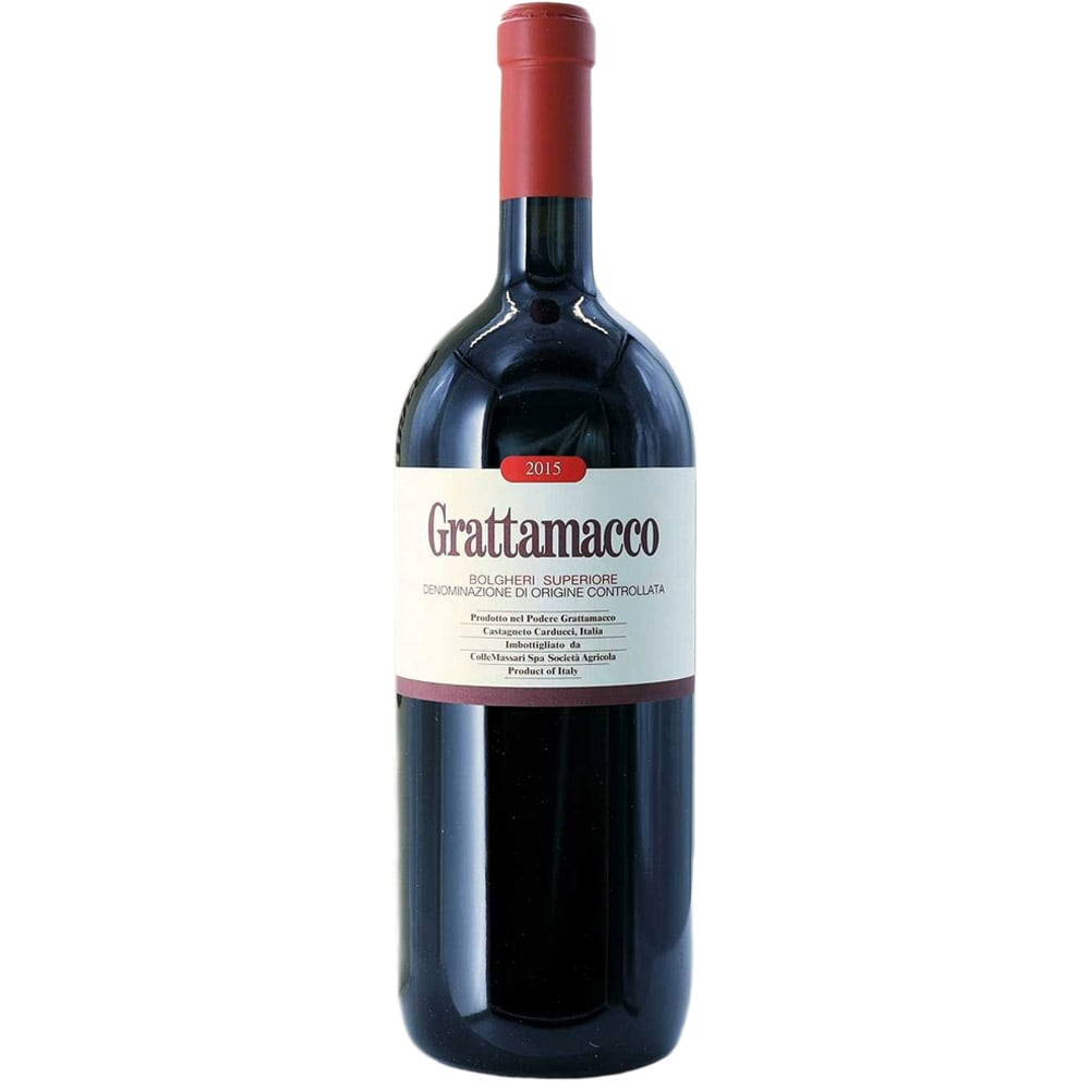 Вино Grattamacco Rosso 2015, красное, сухое,1,5 л - фото 1