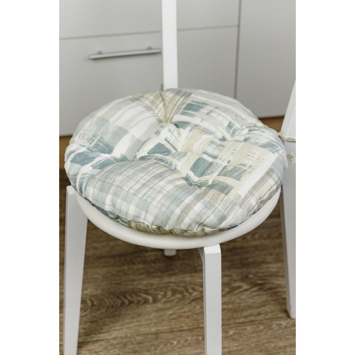 Подушка на стул Прованс Клетка, круглая, 40 см - фото 3