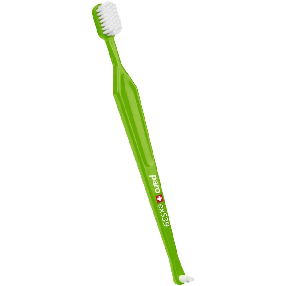 Зубна щітка Paro Swiss exS39 з монопучковою насадкою ультрам'яка салатова - фото 1