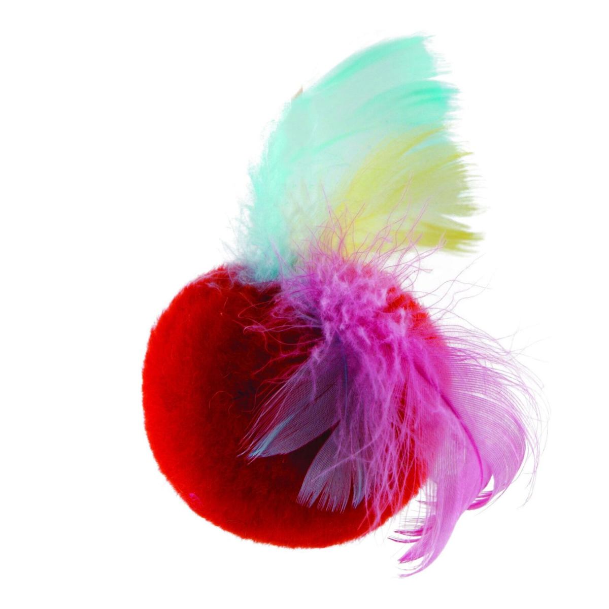 Игрушка для кошек Природа Мяч с перьями, 5 см - фото 1