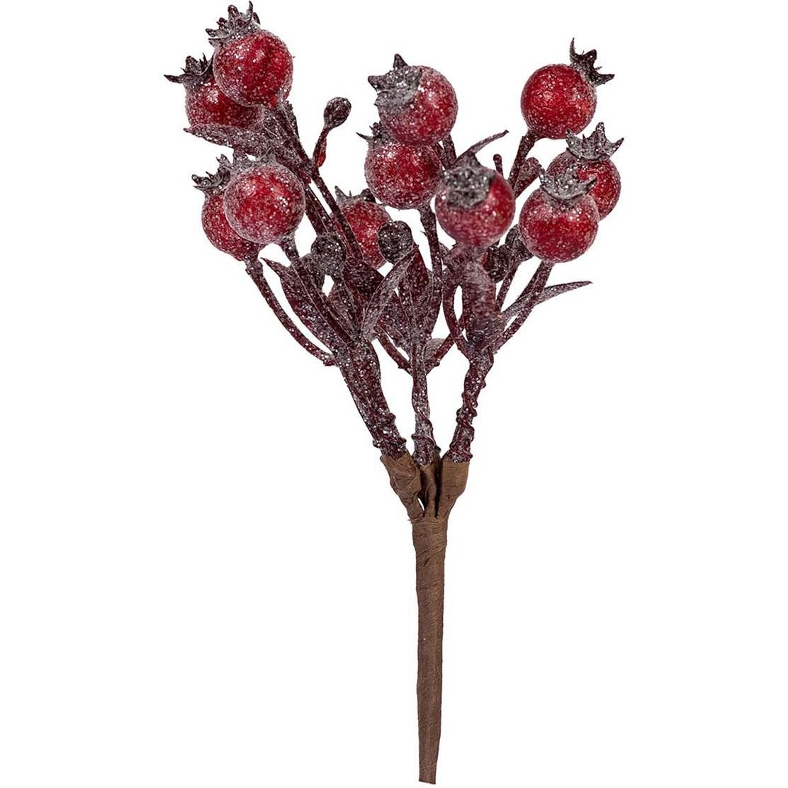 Гілочка декоративна Yes! Fun з червоними ягодами 17 см червона (973953) - фото 1