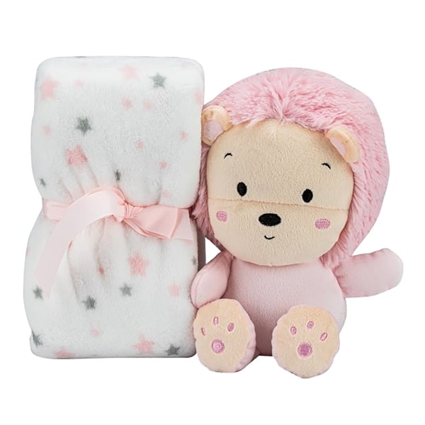 Плед Interbaby Flecce Plush Toy Lion Рink, 110х80 см, розовый (8100263) - фото 1