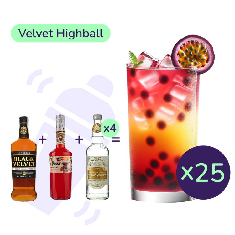 Коктейль Velvet Highball (набор ингредиентов) х25 на основе Black Velvet Blended Canadian Whisky - фото 1
