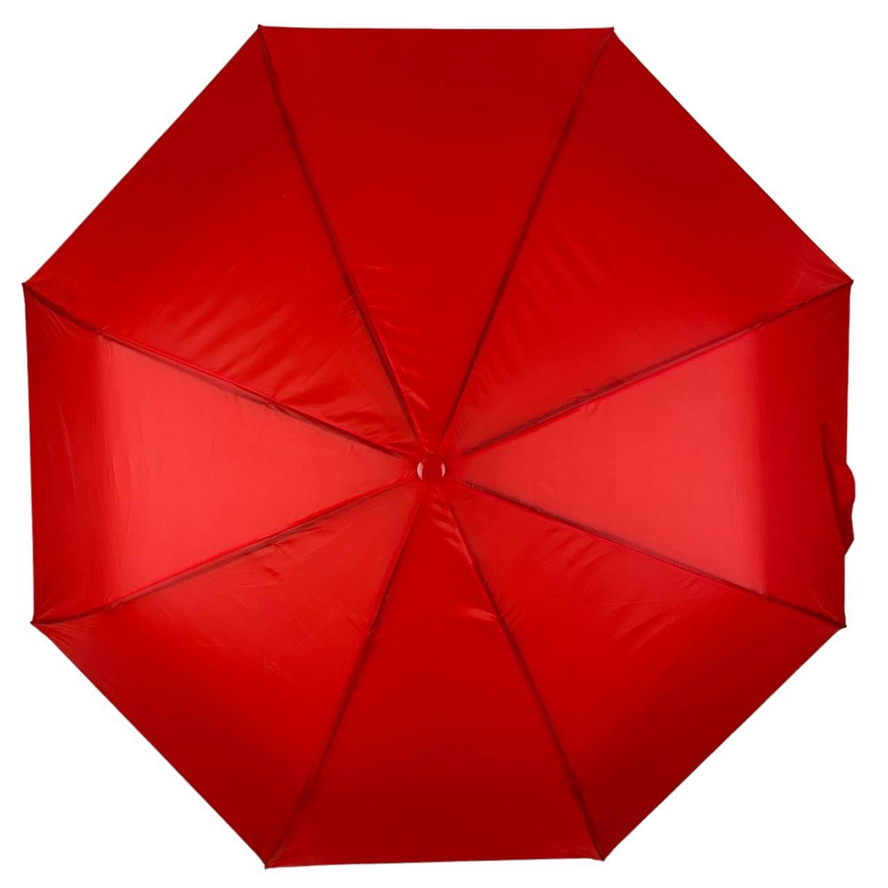 Женский складной зонтик полуавтомат Toprain 98 см красный - фото 5