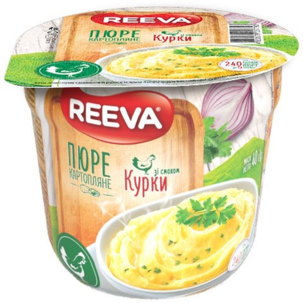 Пюре быстрого приготовления Reeva картофельное со вкусом курицы 40 г (923822) - фото 1