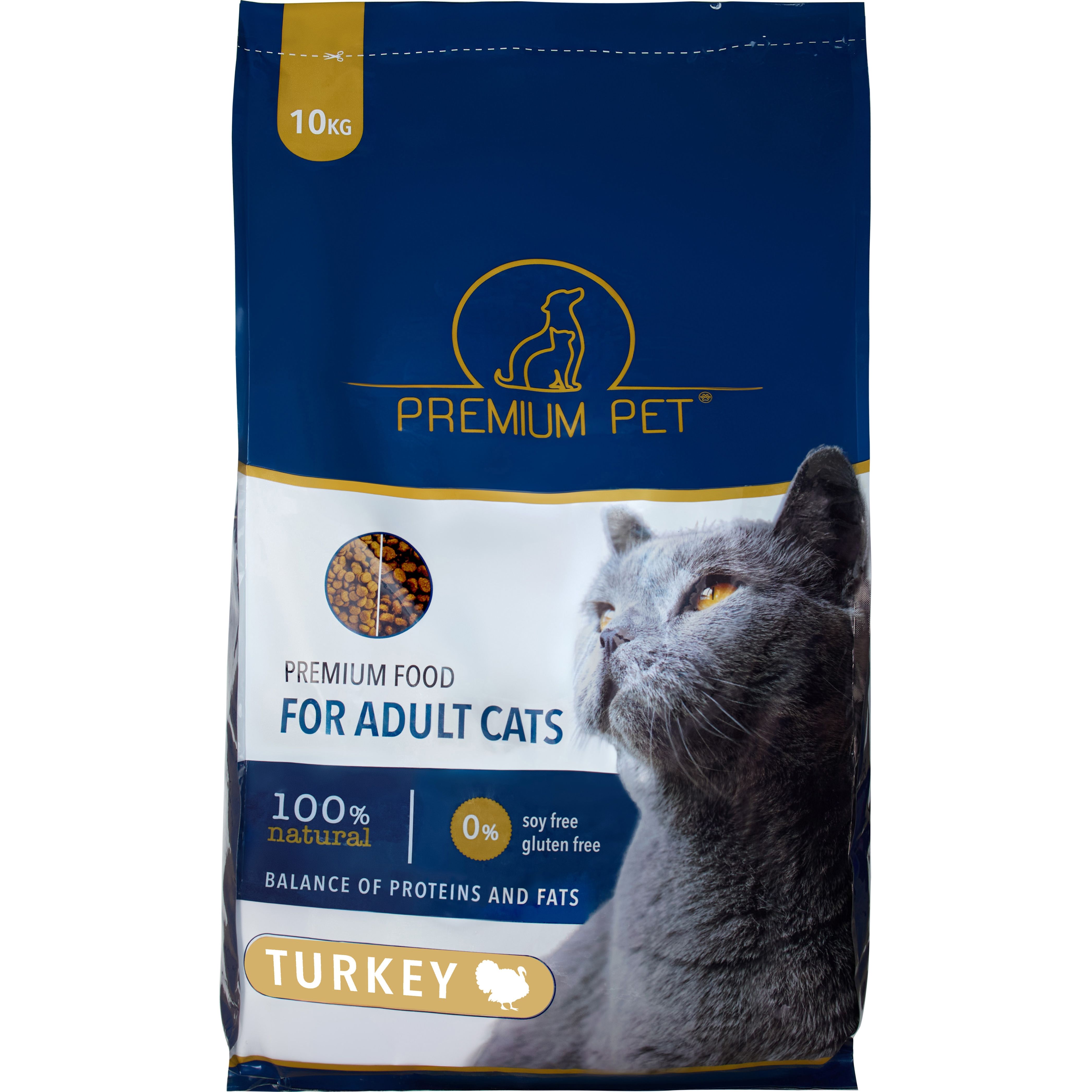 Сухой корм для кошек Premium Pet с индейкой 10 кг - фото 1