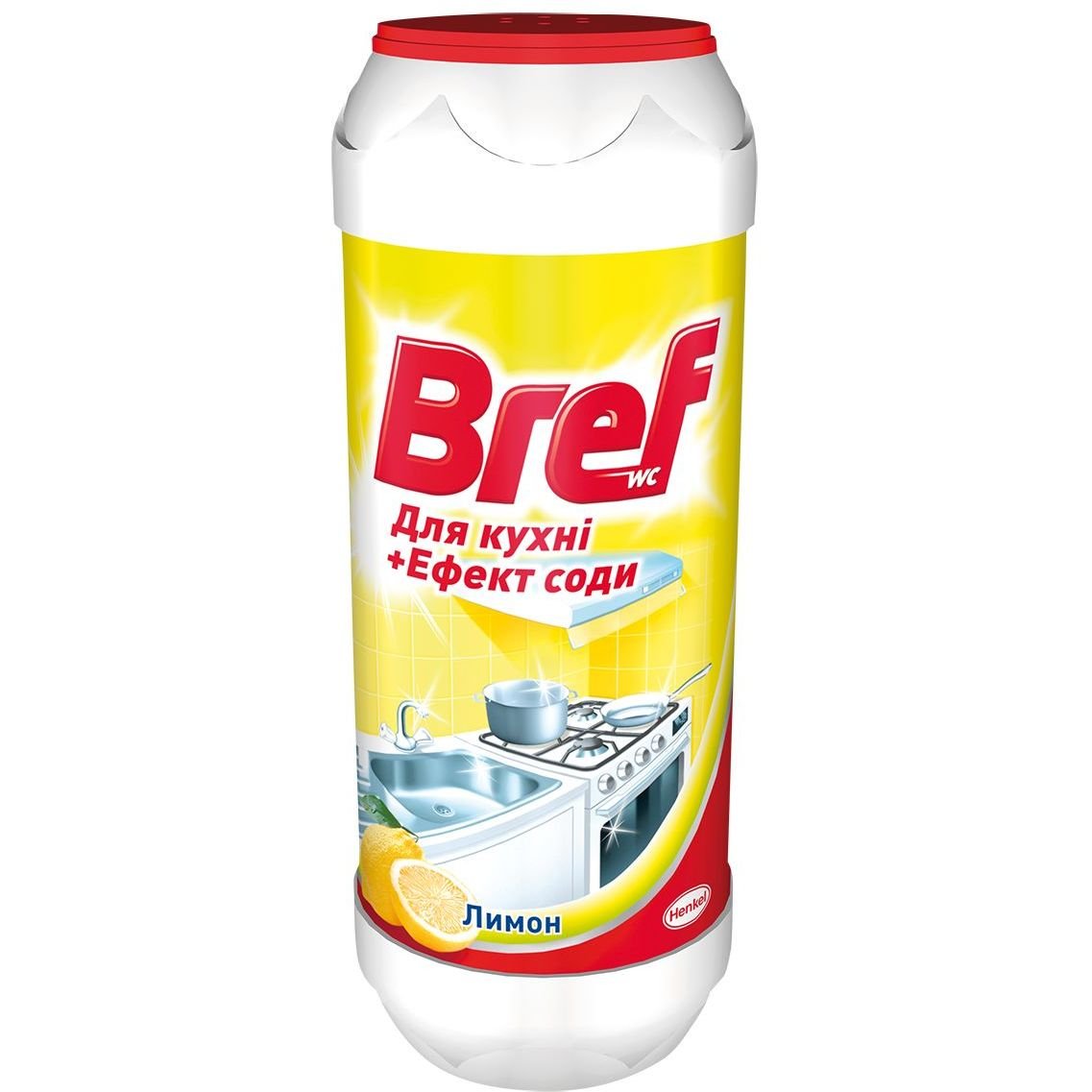 Порошок для чищення Bref Для кухні, з ефектом соди, з ароматом лимона, 0,5 кг (440891) - фото 1