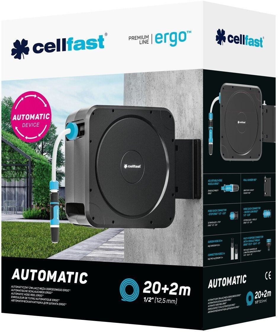 Катушка со шлангом Cellfast Ergo автоматическая 22 м 1/2'' (55-410) - фото 6