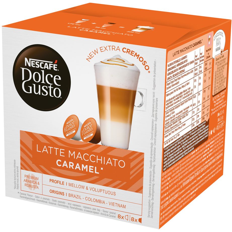Набір кави в капсулах Nescafe Dolce Gusto Latte Macchiato Caramel 48 шт. 436.8 г (3 пак. x 16 шт. 145.6 г) - фото 3