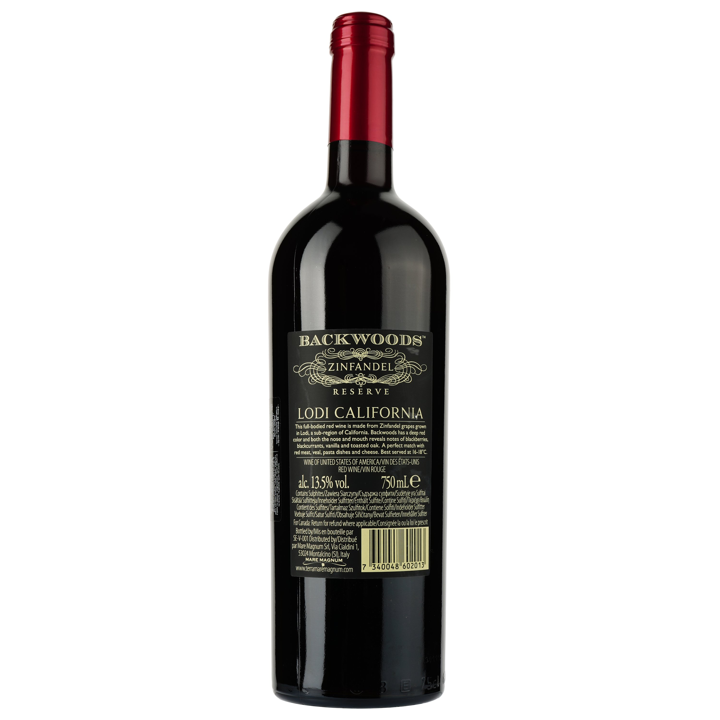 Вино Mare Magnum Zinfandel Backwoods Reserve, красное, сухое, 14%, 0,75 л - фото 2