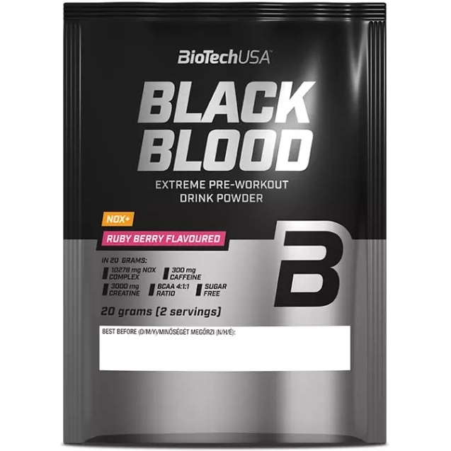 Предтреник BioTech Black Blood NOX+ Ruby berry 20 г - фото 1