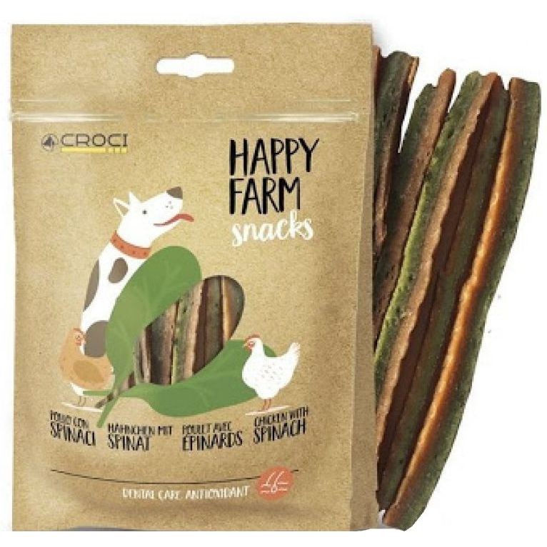 Лакомство для собак Croci Happy Farm цыпленок со шпинатом 80 г - фото 1