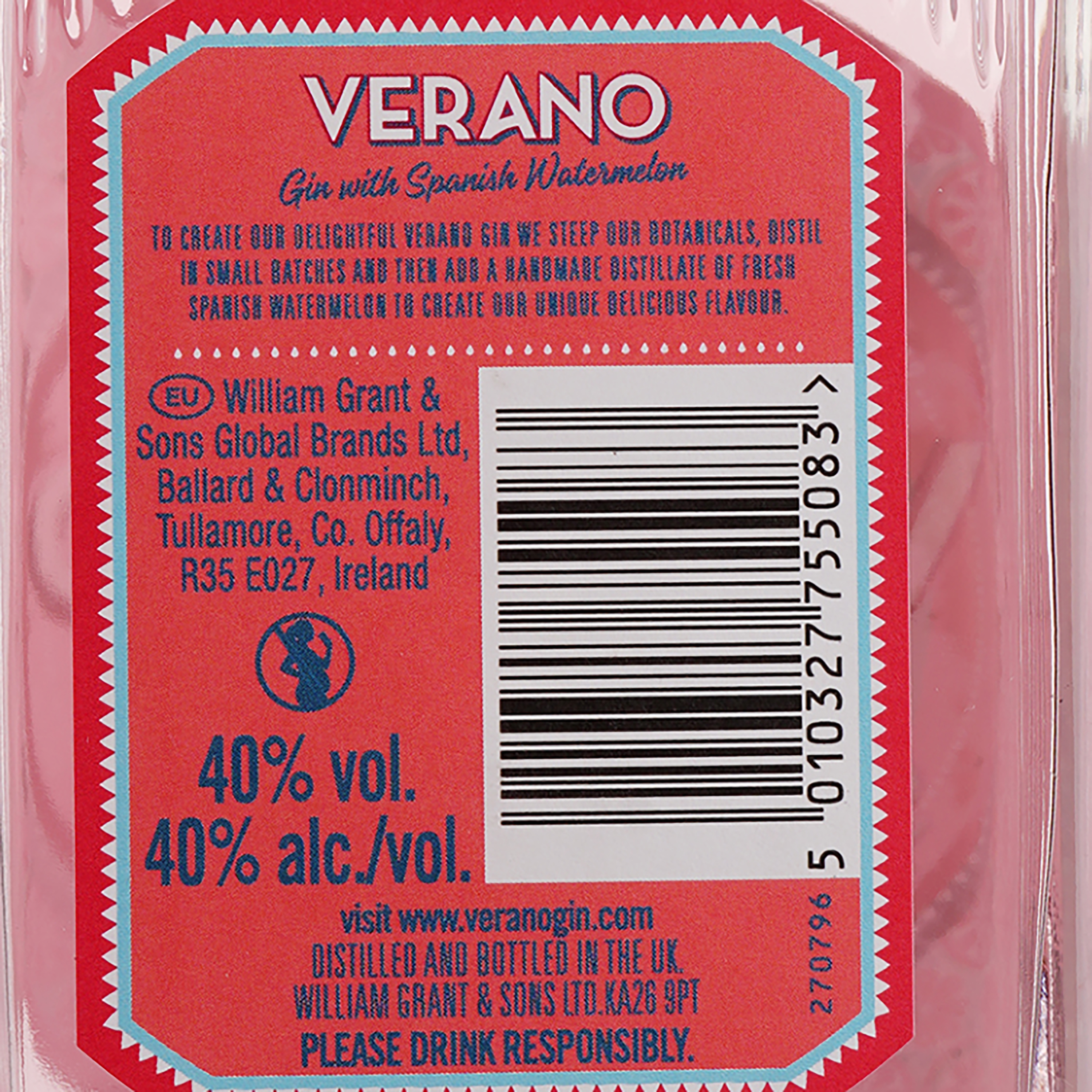 Джин Verano Spanish Watermelon, 40 %, 0,7 л (874147) - фото 3