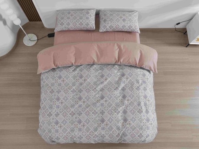 Комплект постельного белья Ardesto Gloria, розовый с серым (ART2022LP) - фото 1