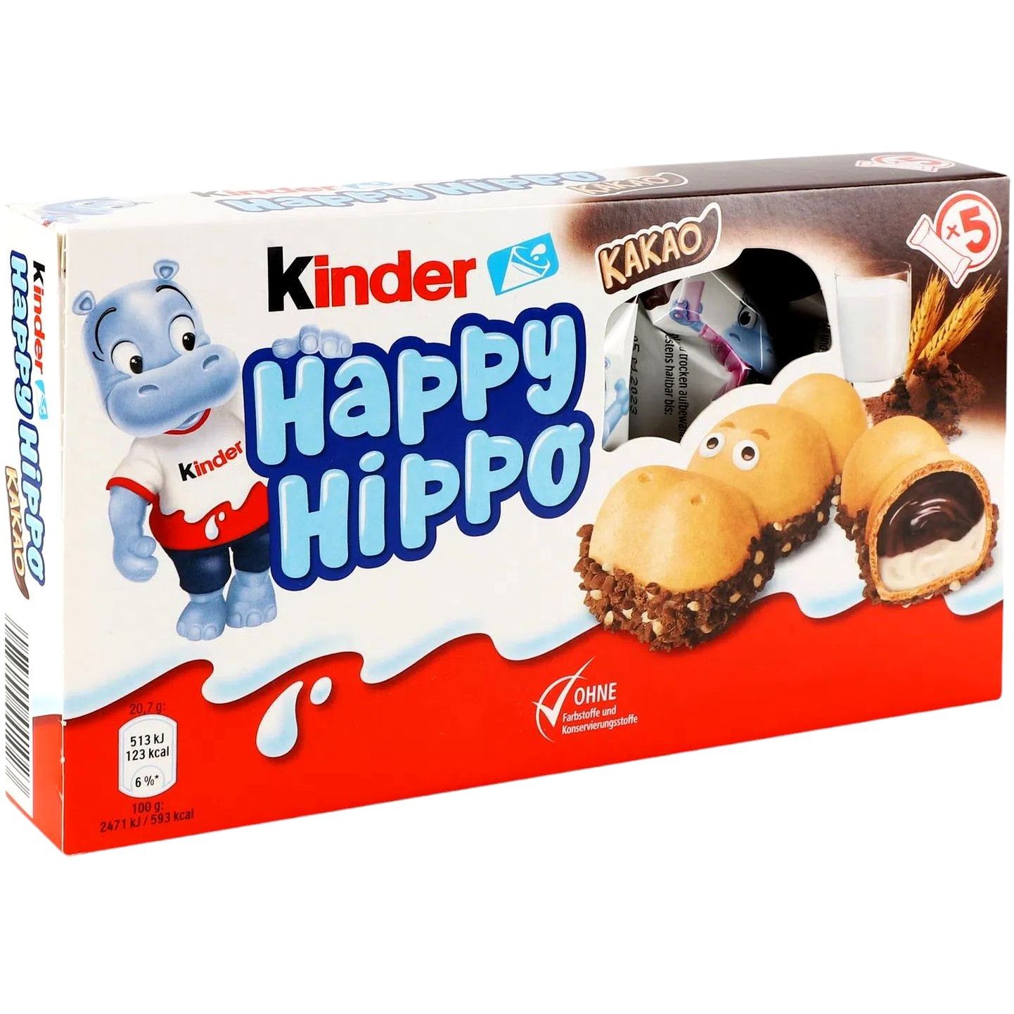 Вафлі Kinder Happy Hippo Cacao 100 г (896582) - фото 1