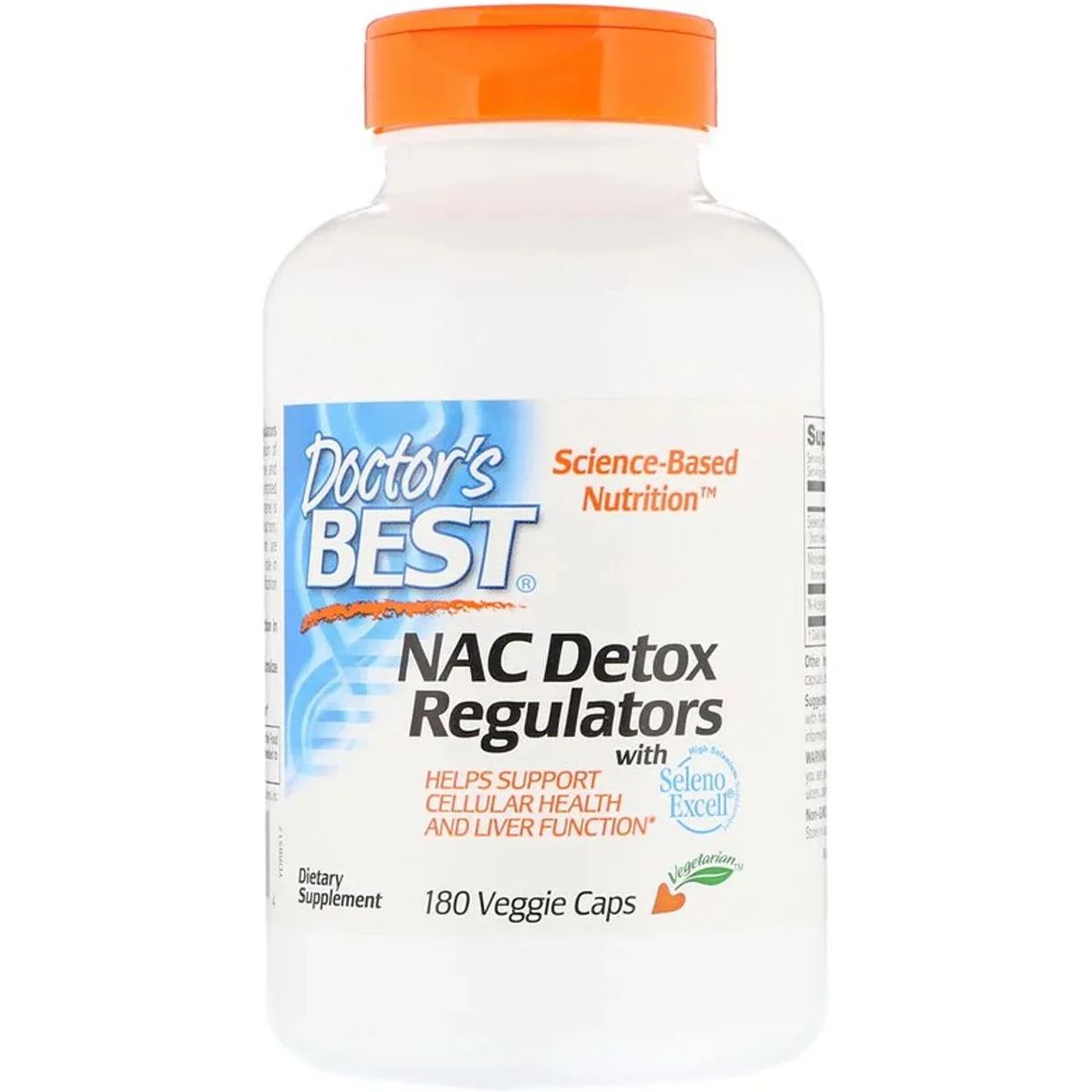 N-Ацетилцистеин Doctor's Best NAC Detox Regulators with SelenoExcell 180 гелевых капсул - фото 1