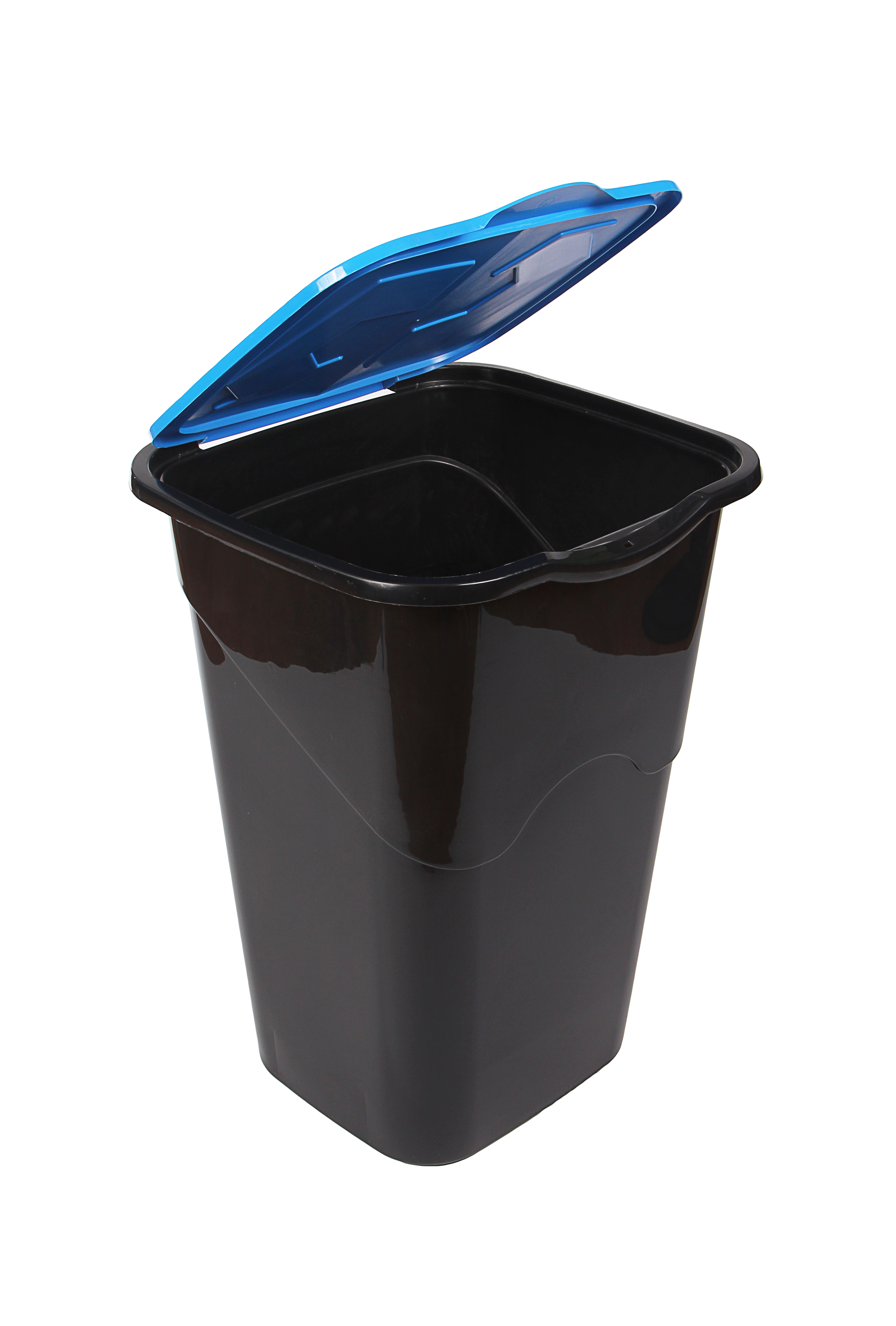 Ведро для мусора с крышкой Heidrun Refuse, 50 л, черный с синим (1433) - фото 2