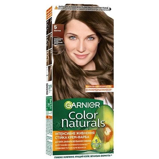 Стійка фарба Garnier Color Naturals Інтенсивне живлення для волосся №5 Шатен - фото 1