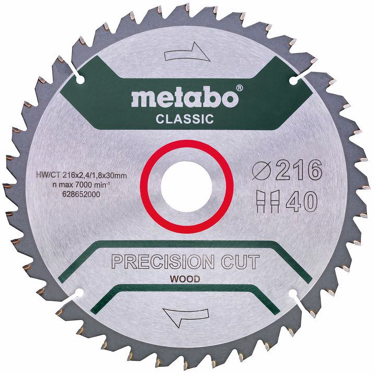 Photos - Cutting Disc Metabo Диск пиляльний  Precision Cut Wood Classic 216 мм  (628652000)