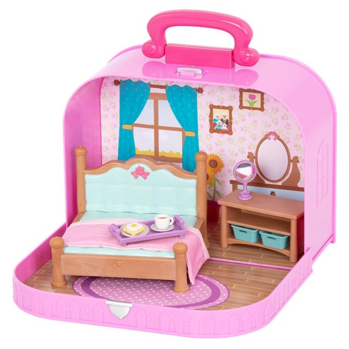 Игровой набор Lil Woodzeez Кейс Спальня с аксессуарами, фиолетовый (WZ6598Z) - фото 1