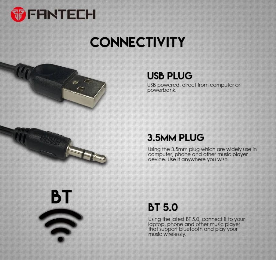 Комп'ютерні колонки Fantech GS 301 TRIFECTA Bluetooth Black - фото 4