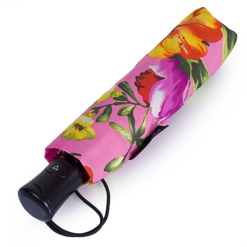 Женский складной зонтик полуавтомат Happy Rain 95 см розовый - фото 4