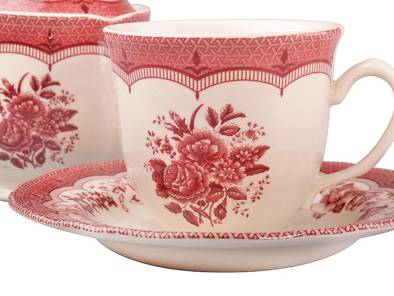 Чайный набор Claytan Ceramics Виктория Пинк на 6 персон, 14 предметов (910-068) - фото 2