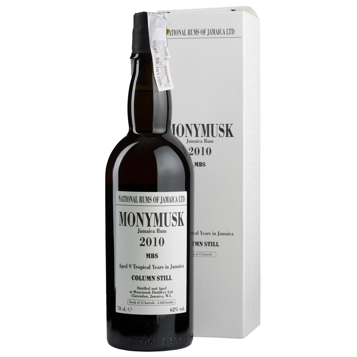 Ром Monymusk MBS 2010 National Rums of Jamaica, 62%, 0,7 л - фото 1