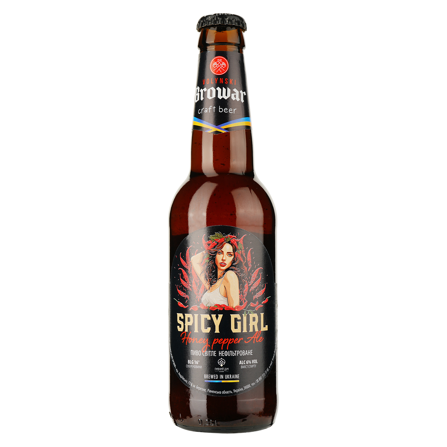Пиво Volynski Browar Spicy Girl светлое нефильтрованное 6% 0.35 л - фото 1