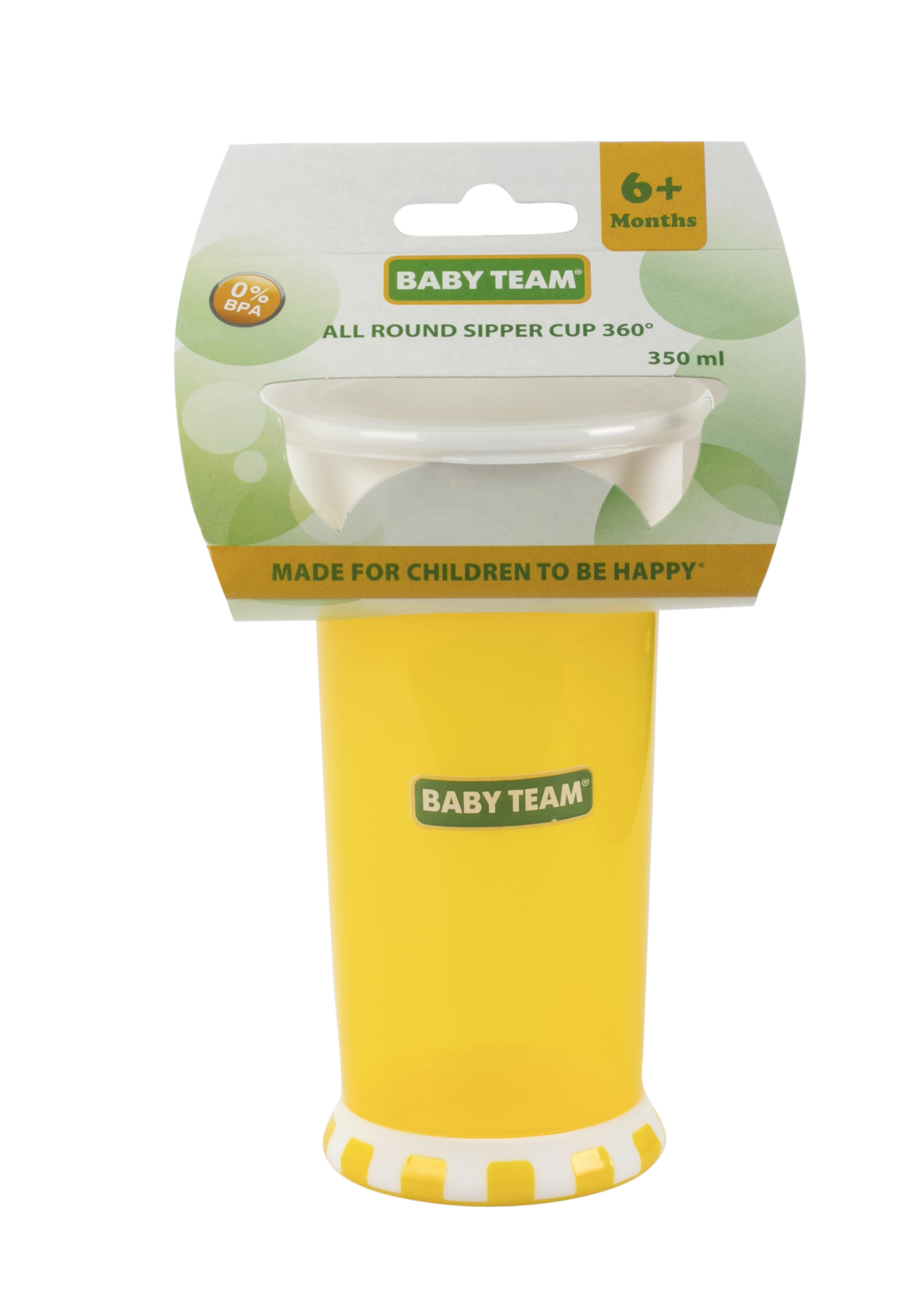 Поильник-непроливайка Baby Team 360°, 6+ мес., 350 мл, желтый (5030 желтый) - фото 2