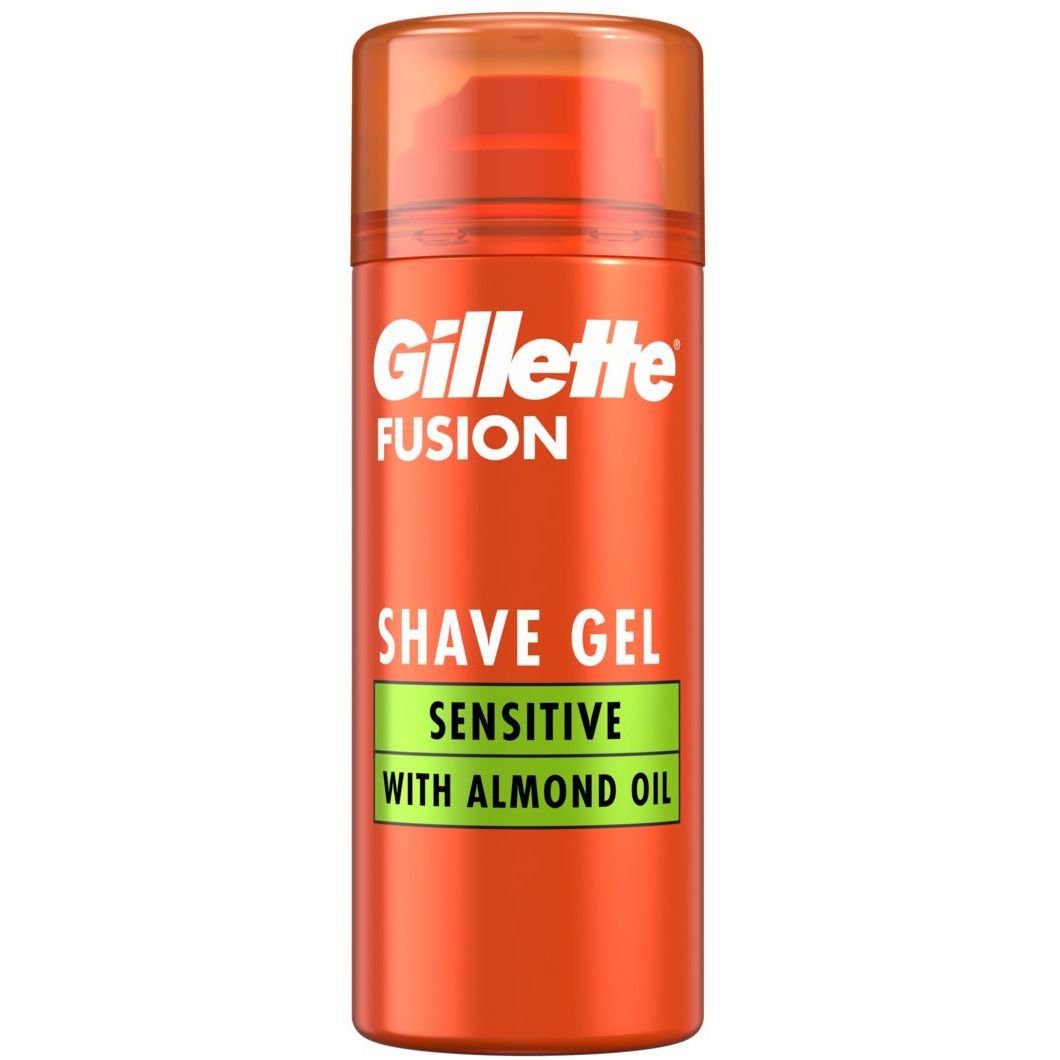 Гель для бритья Gillette Fusion для чувствительной кожи, с миндальным маслом 75 мл - фото 1