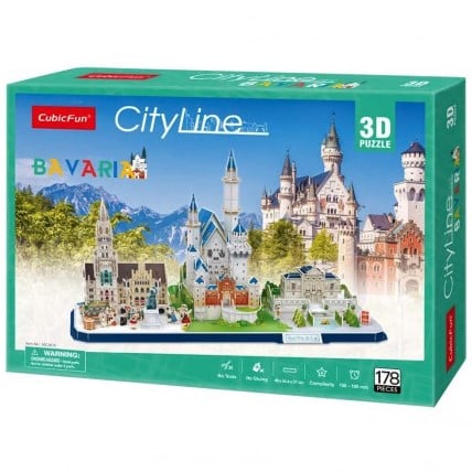 Трехмерная головоломка-конструктор CubicFun City Line Bavaria, 178 элементов (MC267h) - фото 2